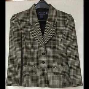 Charter Club Petites wool navy plaid  blazer 2